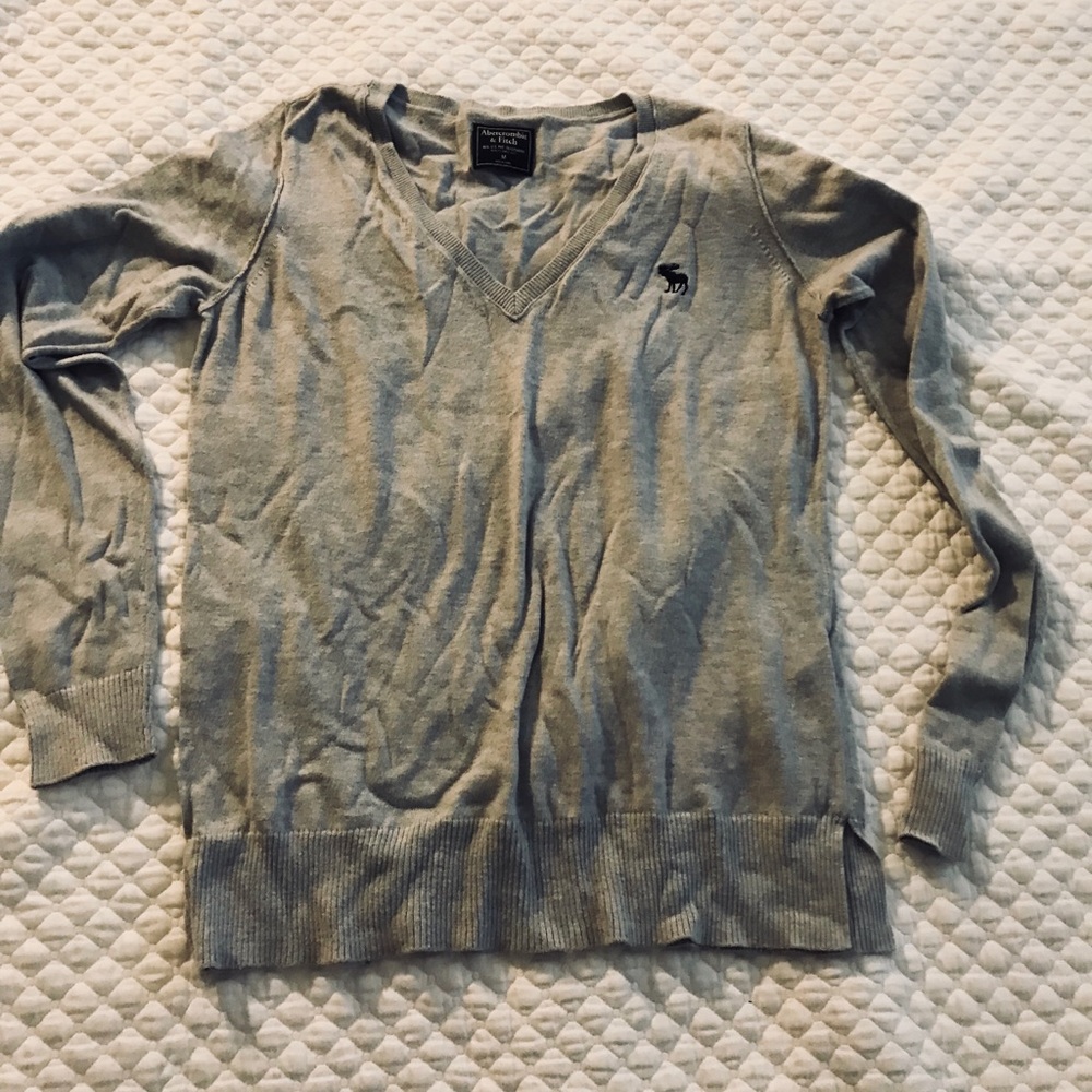 V Neck Knit Cotton Sweater